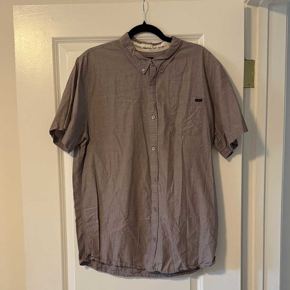 O'Neill Men's Casual Brown Button Down Shirt